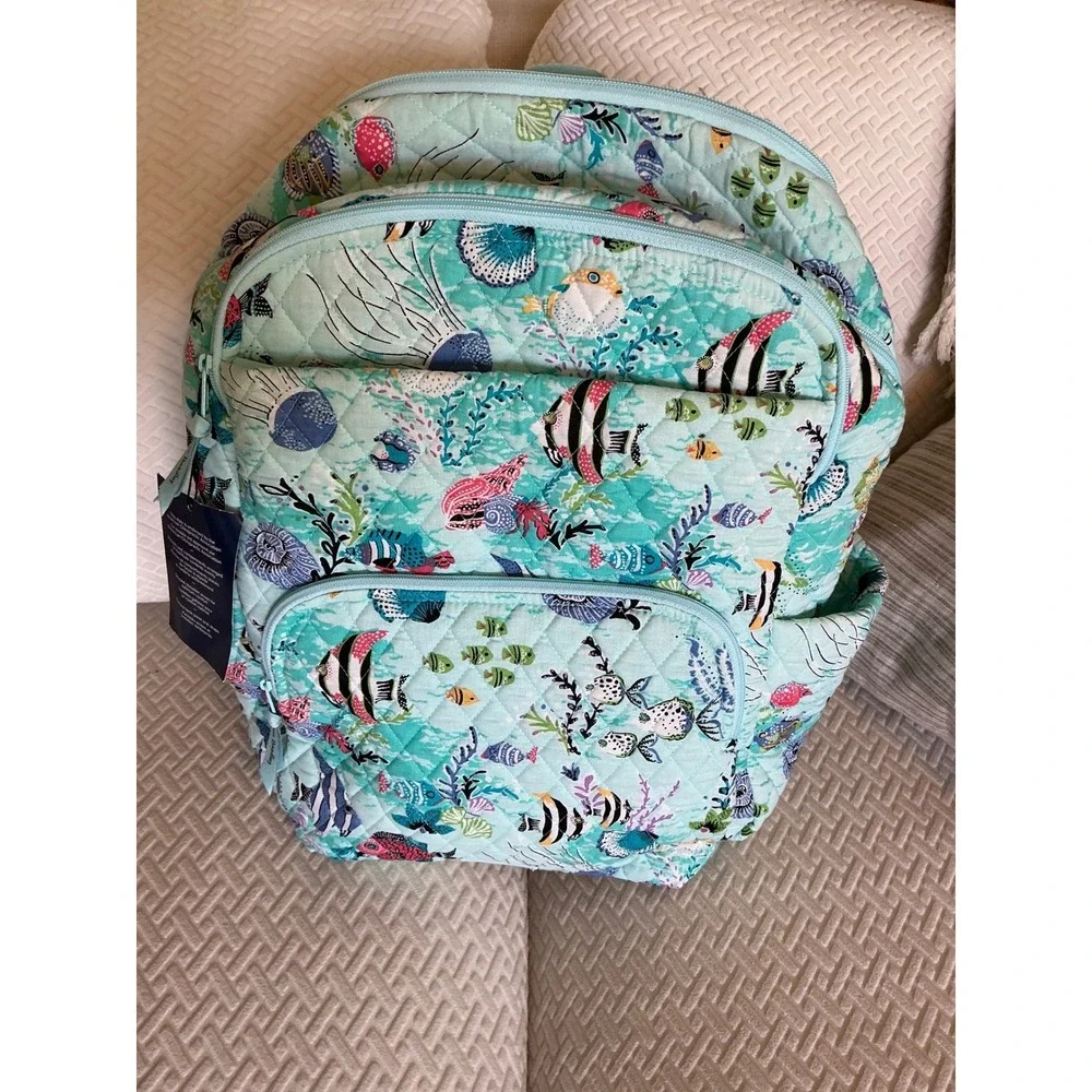 Vera Bradley Antilles Treasure LG Essential BP & MD Travel Cosmetic Bag NWT SET - Picture 1 of 16